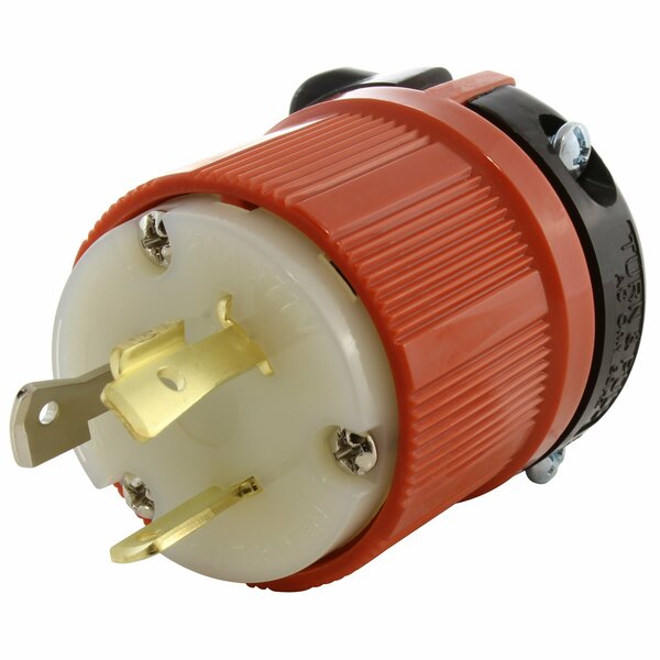 Ac Works NEMA L7-20P 20A 277V 3-Prong Locking Male Plug with UL, C-UL Approval in Orange ASL720P